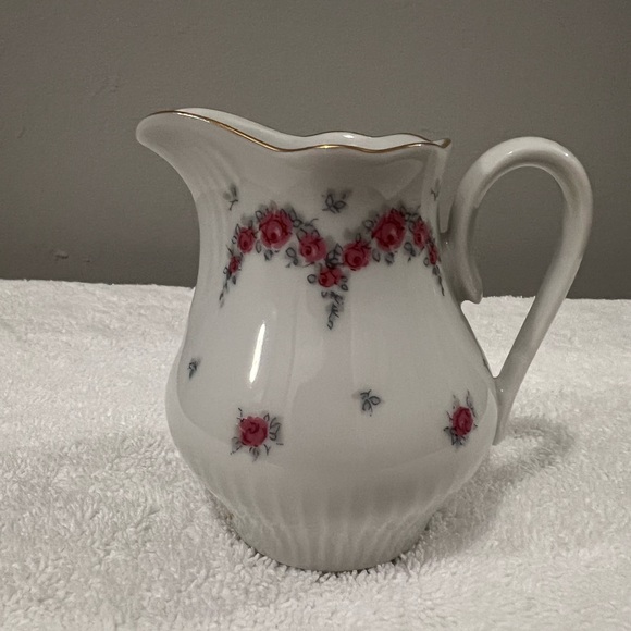 J.L. MENAU German Porcelain 22 Piece White Pink Floral Demitasse Coffee Tea Set - Picture 4 of 16
